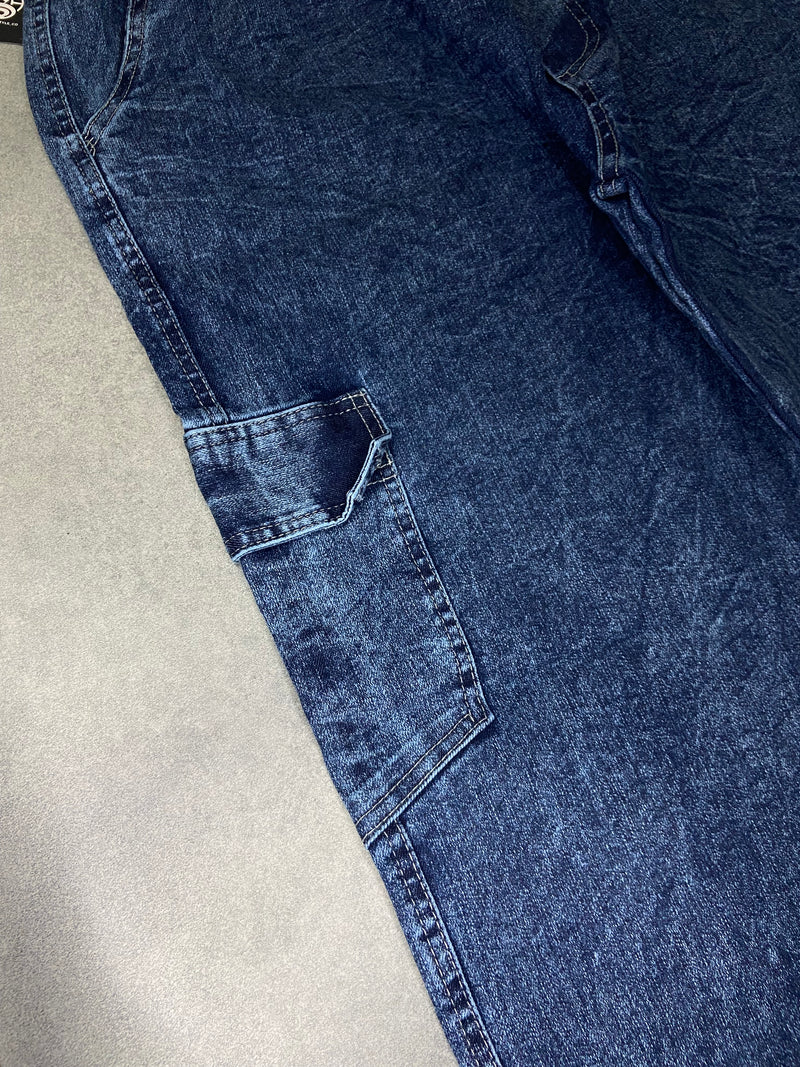 Calça Cargo Estonada Azul - Tamanho 40, 42 & 44.