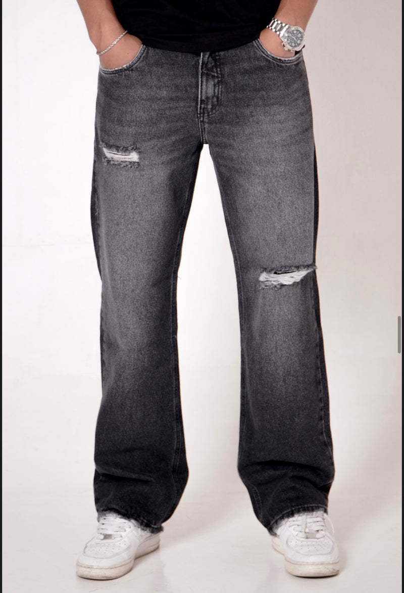 CALÇA BAGGY DESTROYED BALCK ORIGINAL PRESENCE - Tamanho 42.
